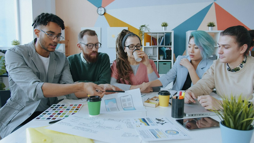 diverse group discussing ideas